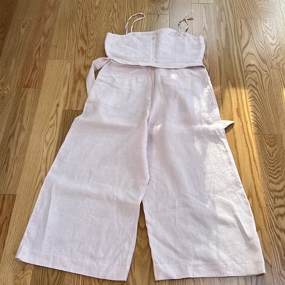 J.Crew SZ 12, spaghetti straps striped jumpsuit in beauchamps linen. - Picture 12 of 13